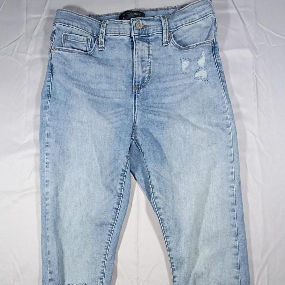 Banana Republic Light Wash Distressed Skinny Jeans